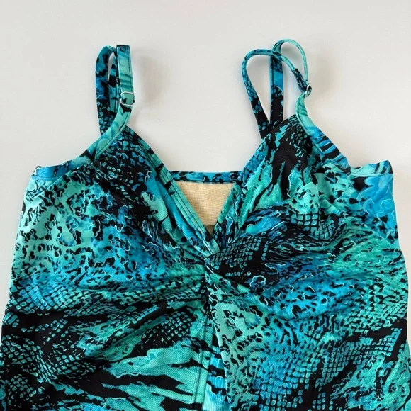 Miraclesuit Off The Scales Love Knot Tankini Swimsuit Top size 12 - Picture 6 of 13